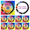 New Turkish Evil Eye Beaded Bracelet: Unisex Good Luck Charm with Card Holder