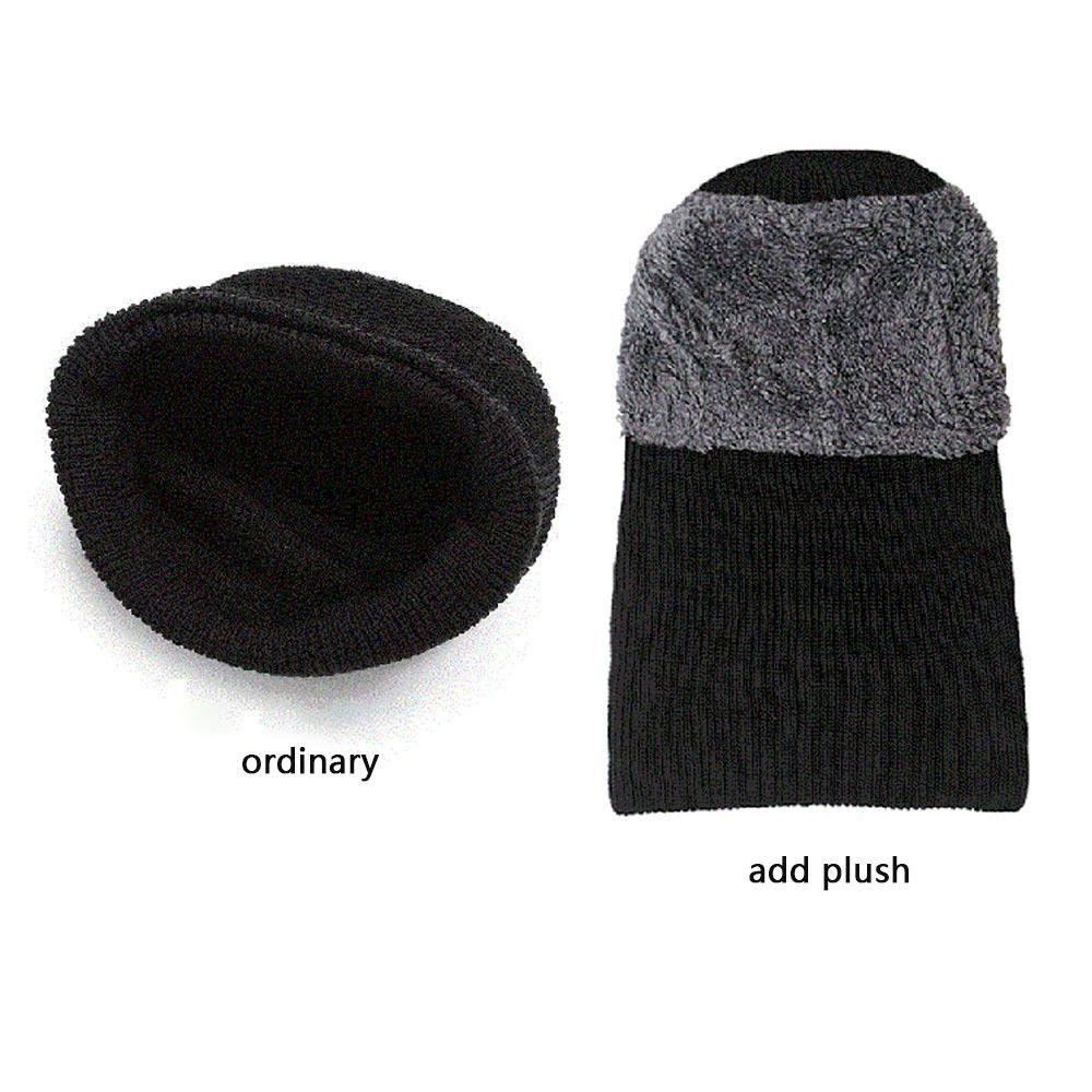 Fashion Woolen Yarn Knitted Winter Hat Warm Ring Scarf Windproof Scarf Cap Plush Thickening With Brim Ski Mask Caps Cycling