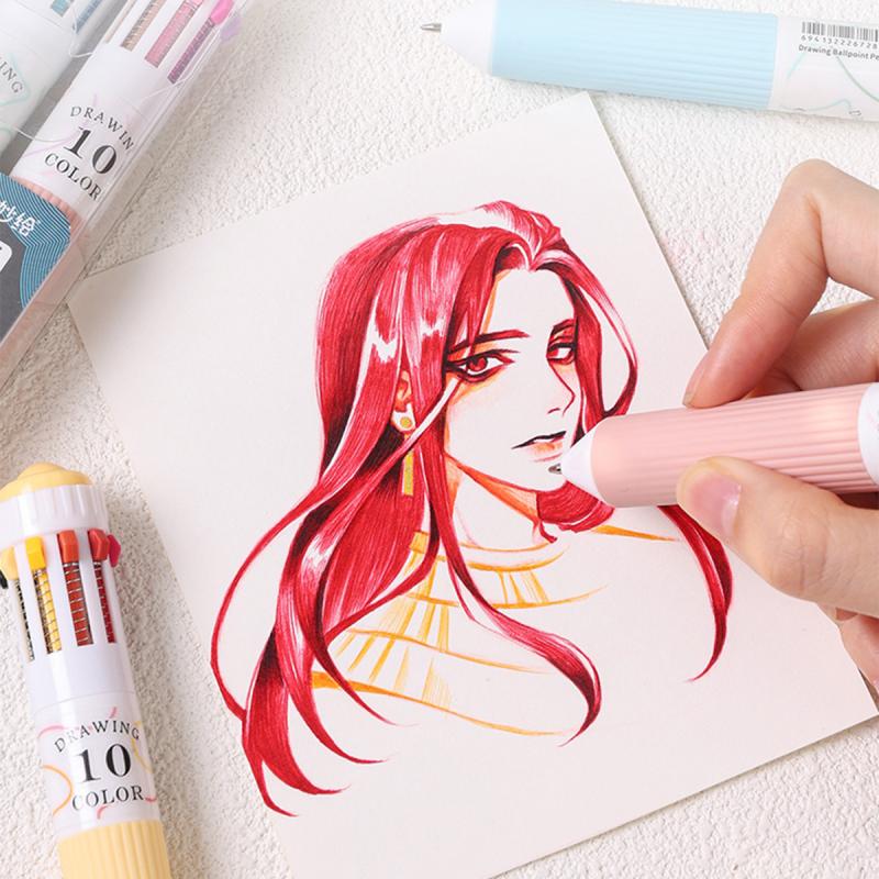 28 Barevná kuličková pera 0,8 mm Měkký úchop Stiskací Vícebarevné psací pero Pro kreslení Školní potřeby Papírnictví