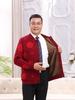 Year-Round Fu Character Sweater for Middle-Aged & Elderly Couples - Red Plus Velvet Tang Suit Cardigan