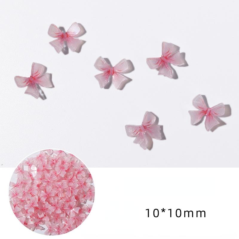 

10 шт./кор. дизайн ногтей 3D красочный бантик в форме смолы подвески для ногтей дизайн с бантом DIY аксессуары для дизайна ногтей розовый