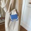 New niche bucket bag trendy personalized high-end messenger bag simple atmosphere pearl portable women's bag