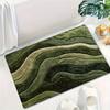 Wave Green Textured Carpet Vibrant Pattern,Machine Washable Absorbent Mat for Bathroom Living Room Bedroom Outdoor, Home Decor