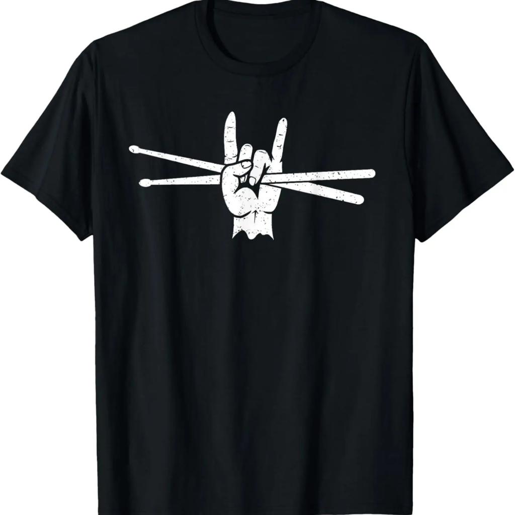 Retro Drum Sticks Art Men Boys Kids Percussion Drum Player T-Shirt