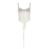 H Home European and American Women's Clothing Ins Fancy Contrast Colors False-Two-Piece Split Waist Strap Backless Lace Up Sequin Corset