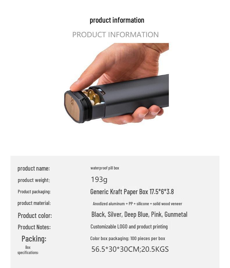 7-Day Aluminum Alloy Medicine Box: Large-Capacity, Portable, Moisture-Proof, Waterproof, Sealed Compartments