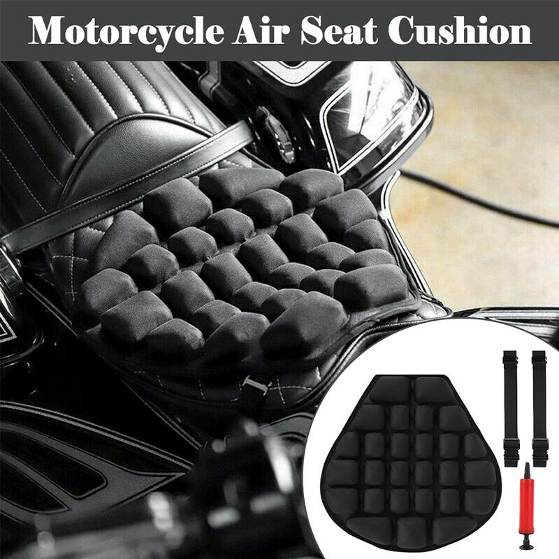 Motorcycle 3D Cushion Pad Motorcycle Cushion Pad with Non-Slip Bandages Fixed Pillow Durable Sunscreen Comfort Gel Seat