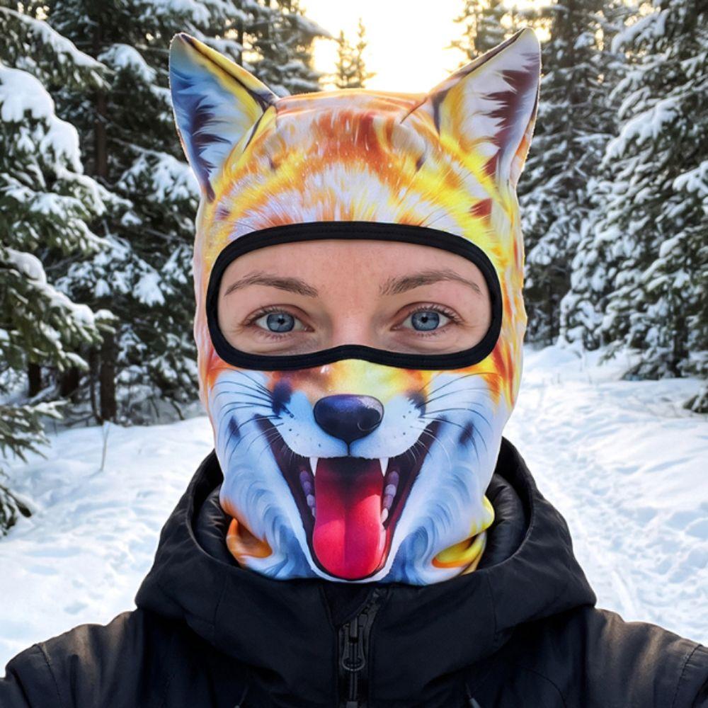 Cute Animal Ski Balaclava 3D Printing Full Face Hood Fun Balaclava Motocross
