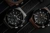 NEW model Hyakuichi wristwatch 100m waterproof chronograph date display pink gold carbon black leather belt [HYAKUICHI 101] No.8L