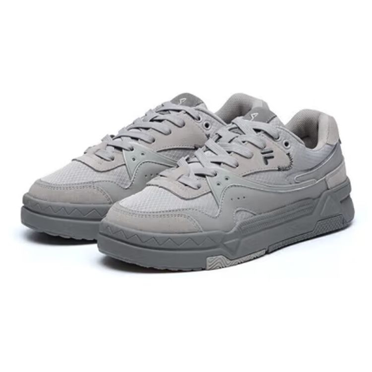 Fila Fusion Bank Versatile Fashionable Trendy Durable Lightweight Low-Top Skate Shoes Men Sneaker Gray T12M145107FDO