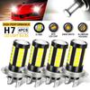 4Pcs H7 Car Led Fog Light, 5630 33 Smd Automotive Super Bright 360° Light Range Led Bulbs Decoding Reversing Light Taillight Drl