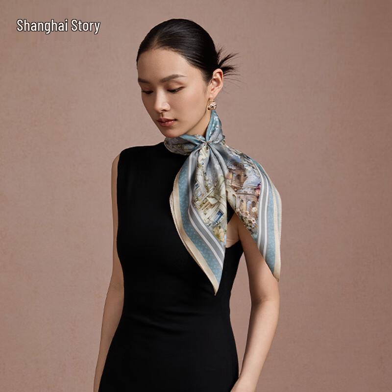 Shanghai Stories 100% Mulberry Silk Scarf & Ebony Comb Gift Set