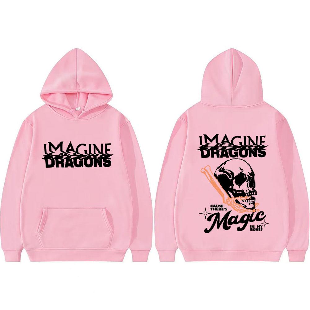 Imagine Dragons Loom World Tour 2025 Skull Sweatshirts Men Women Hip Hop Vintage Hoodies Long Sleeve Oversized Hoodie Streetwear