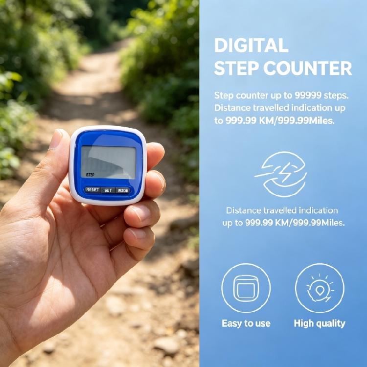 Outdoor Movement Pedometer with Front Screen for Walking Running and Daily Distance Calorie Readout with Clear Display