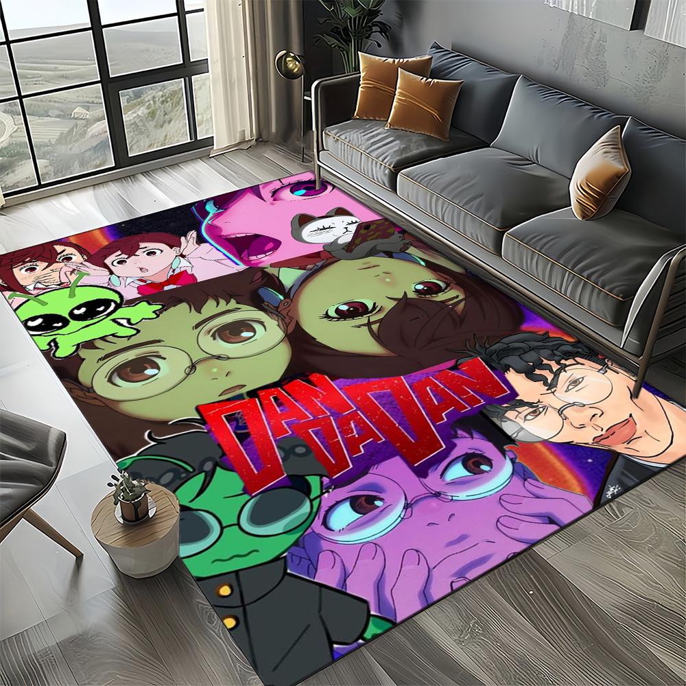 3D DAN DA DAN Anime Cartoon Teppich für Wohnzimmer Schlafzimmer Zuhause Sofa Dekoration, Kinder Spiel Rutschfeste Bodenmatte Geschenk