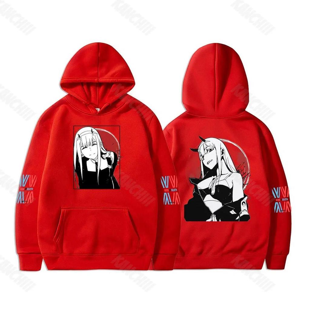 Anime DARLING In The FRANXX Hoodies Men and Women Harajuku Pullover Street Wear Unisex Autumn Winter Plushed Sweater