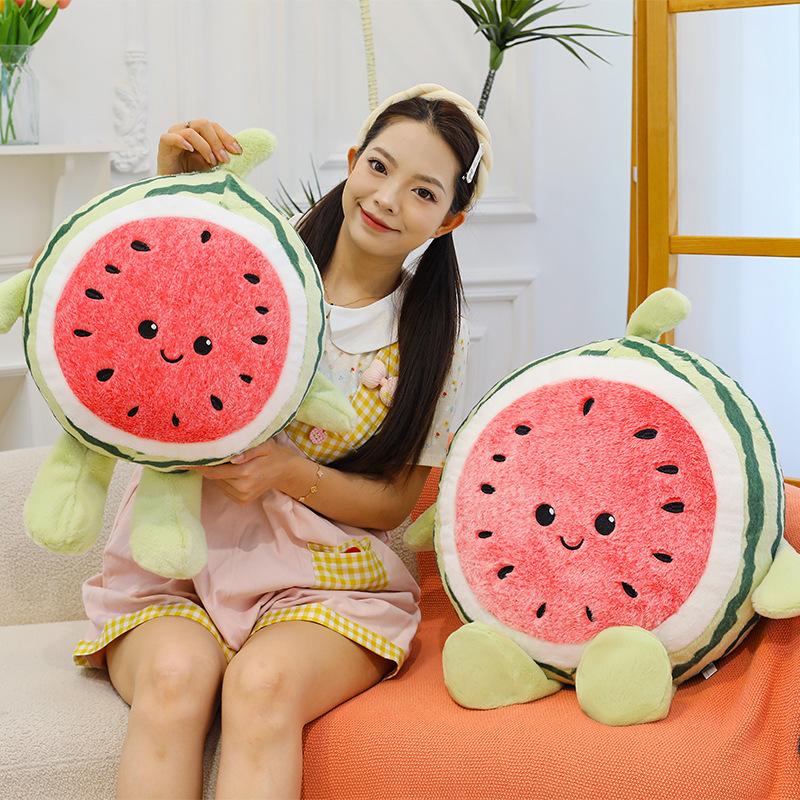 Watermelon Doll Plush Toy Running Watermelon Doll Throw Pillow