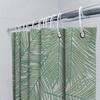 Green Palm Leaf Print Shower Curtain Waterproof Home Decor Bathroom Decorative Bath Curtains Green 250X180Cm (White Background)