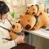 Soft Capybara Plush Toy Strawberry Headwear Stuffed Capybara Doll  Children Toys