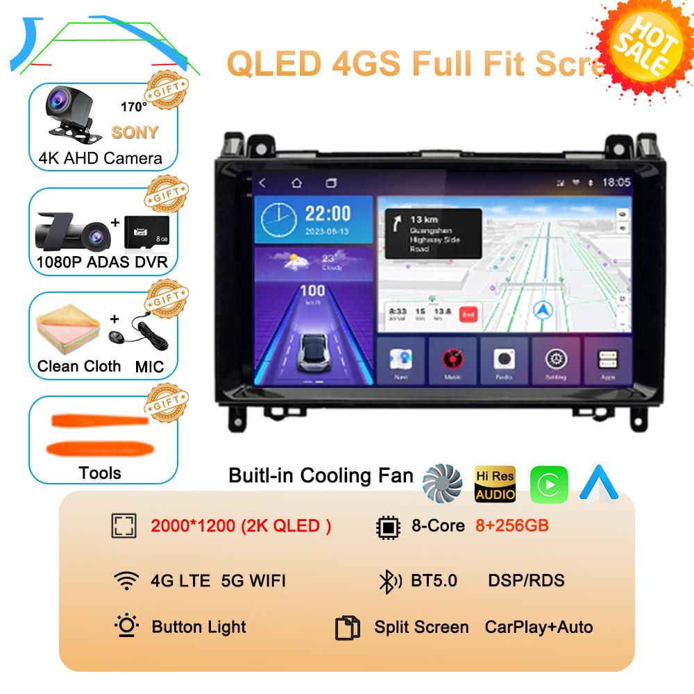 Android 14 Car Radio 9'' For Mercedes Benz B200 Sprinter W906 W639 AB Class W169 W245 Viano Vito Multimedia GPS DVD Video Player