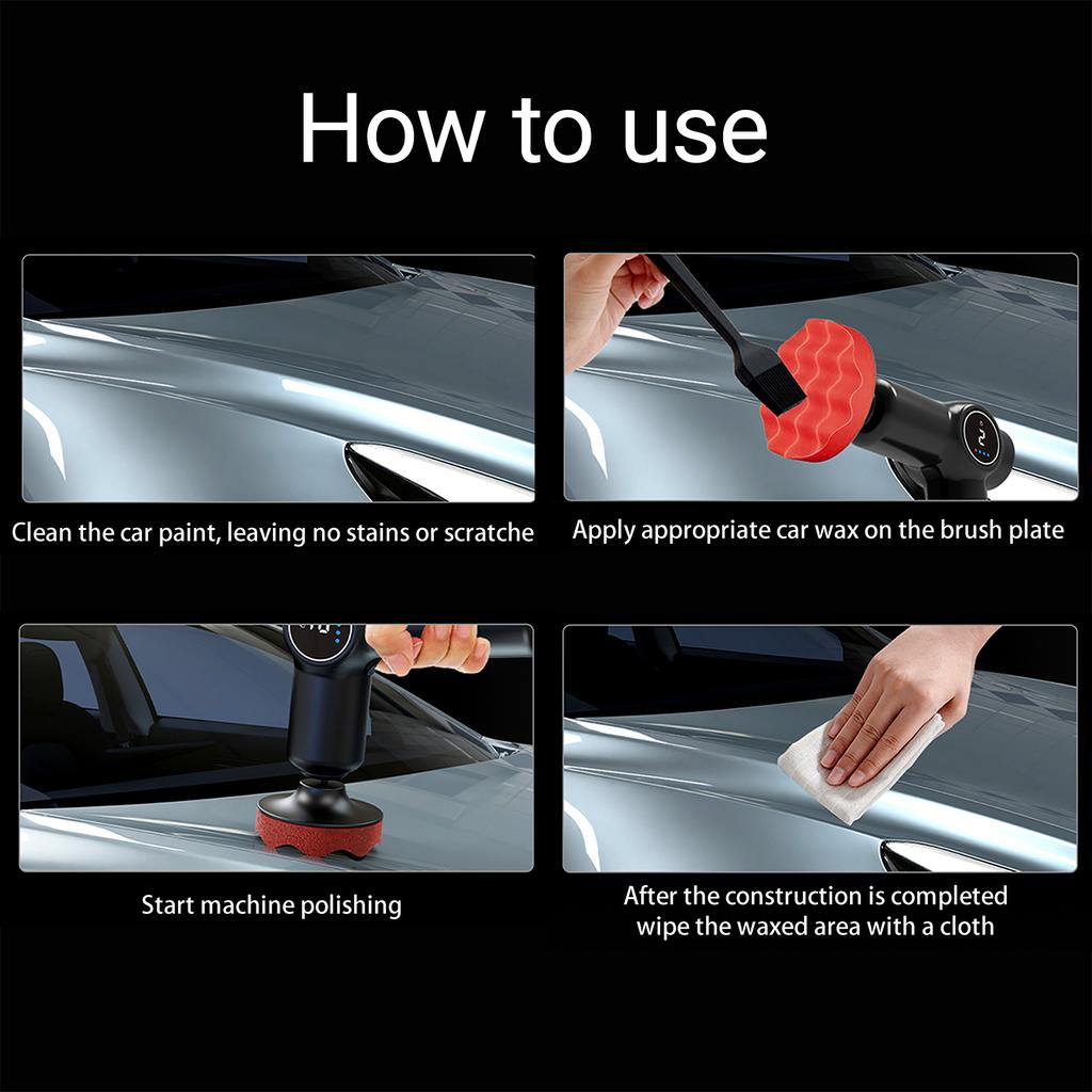 Cordless Eccentric Car Polisher with LCD Screen Car Buffer Polisher Kit 2 Gears of Speeds Adjustable Electric Auto