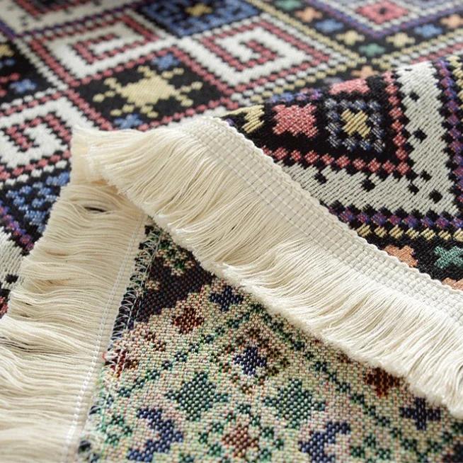 Vintage Bohemian Style Dining Table Cloth Cotton and Linen Home Decor Geometric Tablecloth Furniture Tea Table Dust Cover Towel