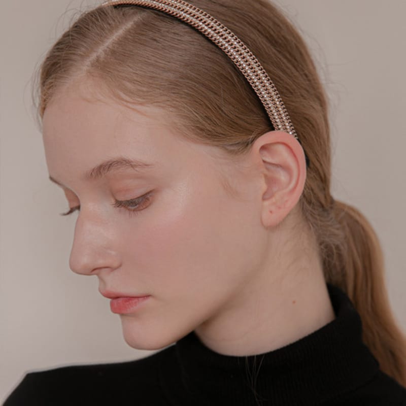 Jean Paul Clarisse Doppelketten-Stein-Haarband JP-22-205HB