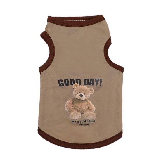 

Жилет для домашних животных с мультяшным рисунком, круглый воротник без рукавов, футболка для собак и кошек, одежда на лето 2XL