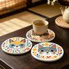 Waterproof Coasters for Daily Use 6 Pcs Cute Cat Coasters, Thick Heat-Resistant Wood Coaster Tabletop Protection, Unique Gift Ideas Lovers Non