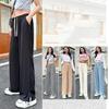 Women Pleated Wide Leg Pants High Waist Loose Thin Casual Trousers For Summer Petite