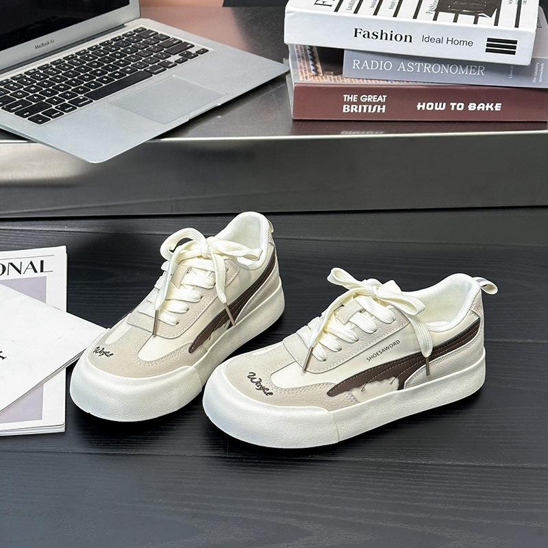 6 female niche original design autumn new round head retro casual board shoes