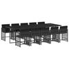 VidaXL Ensemble à Manger de Jardin avec Coussins 11 pcs, Table et Chaises à Dossier Rabattable, Meubles d'Extérieur Patio 3211651