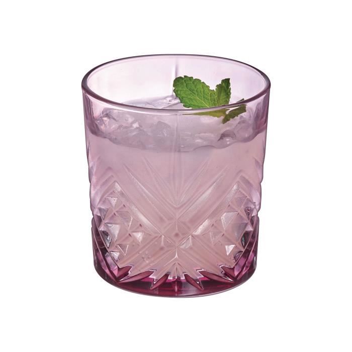 Verre - Arcoroc - Broadway Colors - 30cl - Mauve - Lot De 6 Pièces