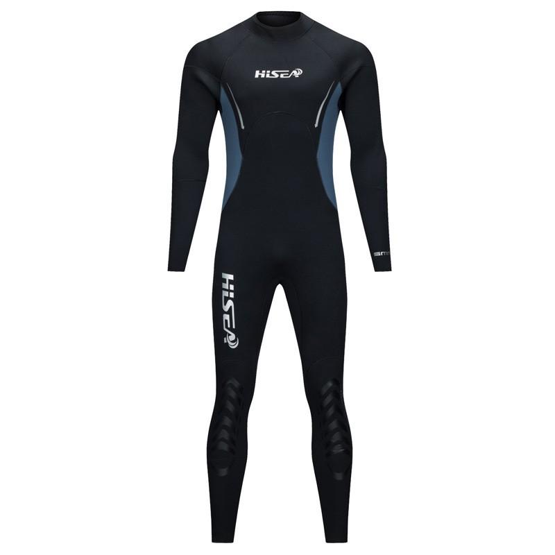 Haisheng 5mm Thick Diving Suit Men s Professional Swimming With Velvet Blind Seam Cold-proof Warmth Deep Long-sleeved Pants S чёрный