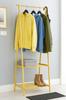 Foldable bamboo hanger with two shoe shelves, shelf, stand, hallway hooks