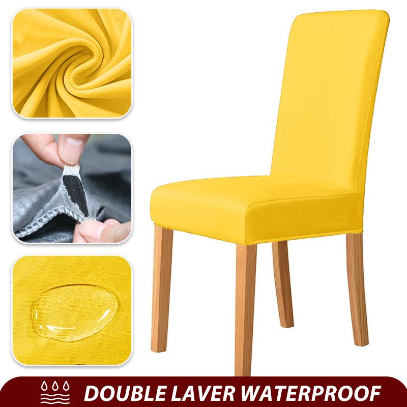Elastic Waterproof Chair Cover Plain Spandex Dining Room Seat Covers Chair Protector For Restaurant Kitchen Banquet Seat Case