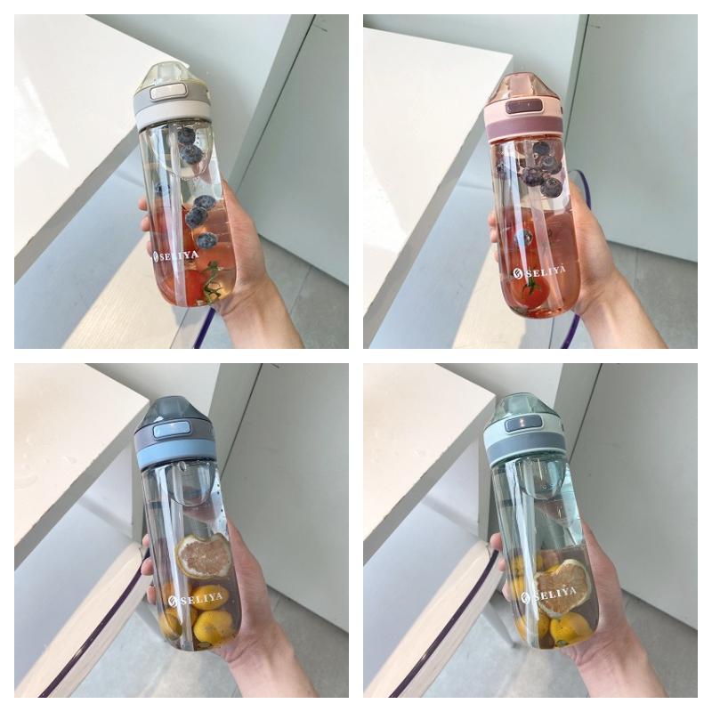 Plastic Pregnant Adult Straw Cup Simple Portable Outdoor Sports Travel 650ml Pc