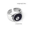 Unisex Adjustable Black Enamel Punk Ring