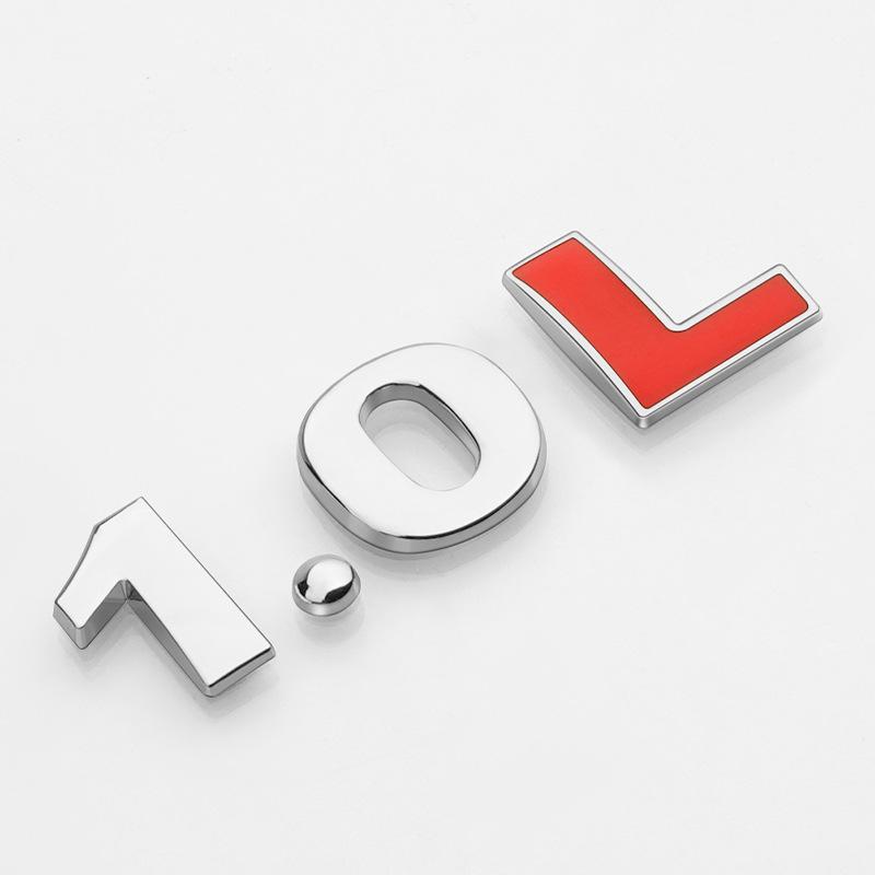 Car Displacement Label 1.4T1.8T2.0T3.0T2.0L2.4L3.0L Metal Modified Displacement Car Sticker Car Tail Label