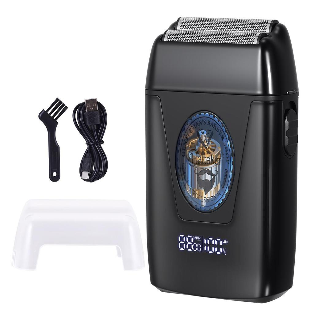 Hatteker Electric Repeating Shaver for Men Magnetic Motor Beard Trimmer USB Rechargeable Professional Grooming Tool HT-386