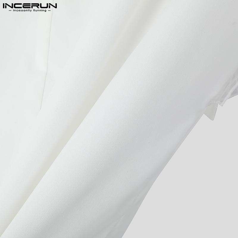 INCERUN Men Ruffled Net Patchwork Long Sleeve Blazer Casual Party Coats