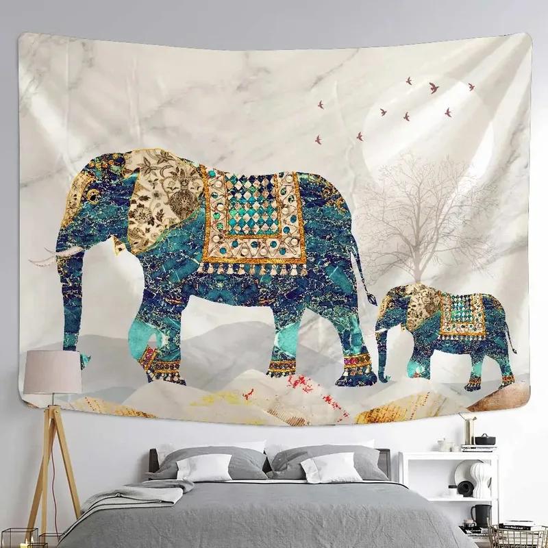 Vintage Elephant Mural Tapestry Office Living Room Decoration Home Wall Tapestry