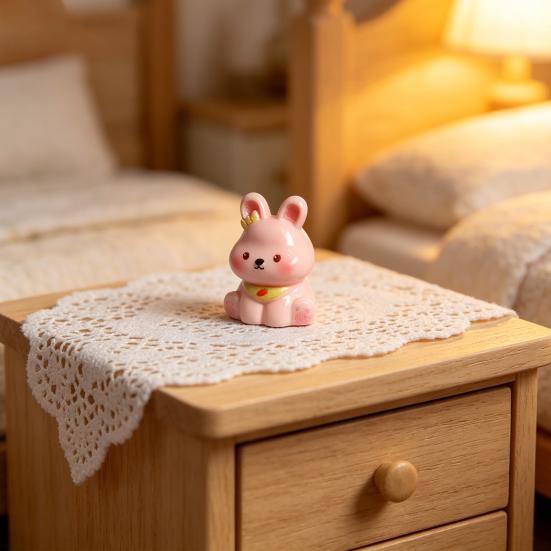 3 Pcs Miniature Resin Rabbit Easter Figurine, Cartoon Cute Tiny Bunny Animal Figures for Easter Egg Fillers, Fairy Garden, Dollhouse, Cake Topper