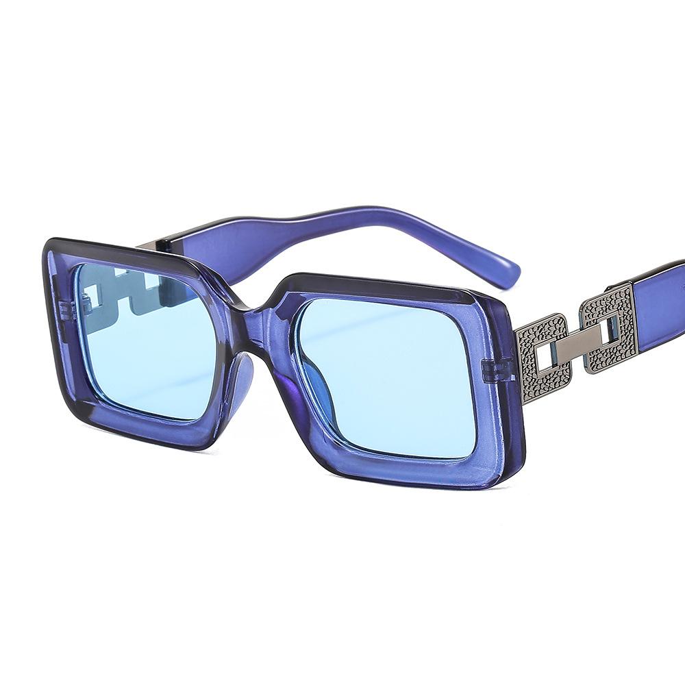 Womans Luxury Custom Sunglasses Logo Colorful Wide-Legged Hollow Square Women Rectangle Sexy Video Recording Glasses