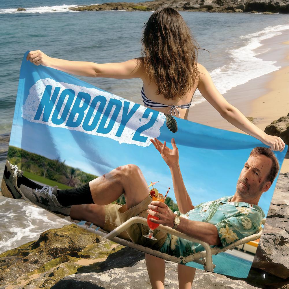 movie n-Nobody 2 Bob Odenkirk Towel soft Dry Beach Towels Trip Towel swim Summer Holiday Vacation bathing Pool Camp Gift W40*H60(CM)