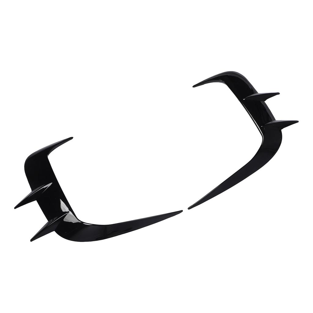 Front Bumper Spoiler Fog Light Trim Gloss Black Sporty Decorative Auto Front Air Vent Splitters for