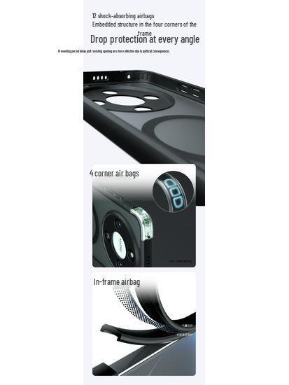 Honor X70/X9d Airbag Anti-Fall Mattes Magnetisches Handyhülle, Qi-kompatible Armor 400.
