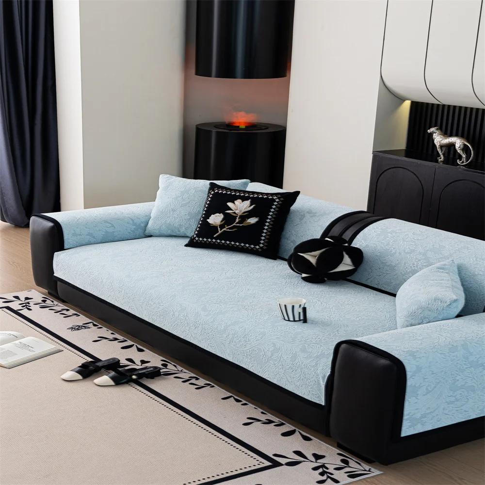 New Style Sofa Cushion Four Seasons Universal Non-Slip Cushion Light Luxury Cream Style Advanced Sofa Cover Cover Towel 90x90cm