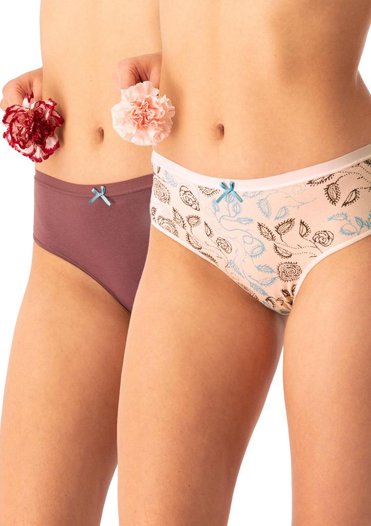 Figi damskie bawełniane (2pack) klasyczne z koronką LPC 590 Key