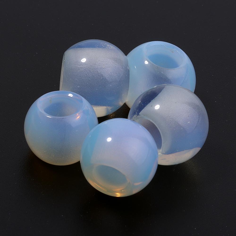 5pcs/lot Natural Stone Big Hole Beads Agate Jade Tiger Eye Turquoise Loose Beads For DIY Handmade Bracelet Earrings Accessories